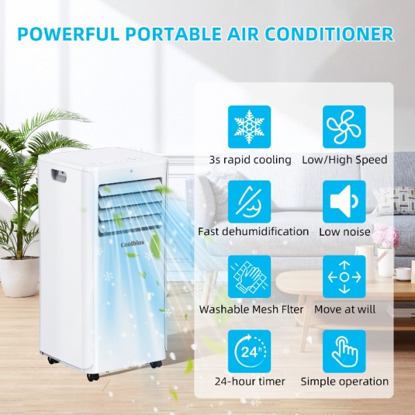 Coolblus portable air conditioner,12000 BTU portable ac unit up to 550 Sq,3 IN 1 with Remote Control,White