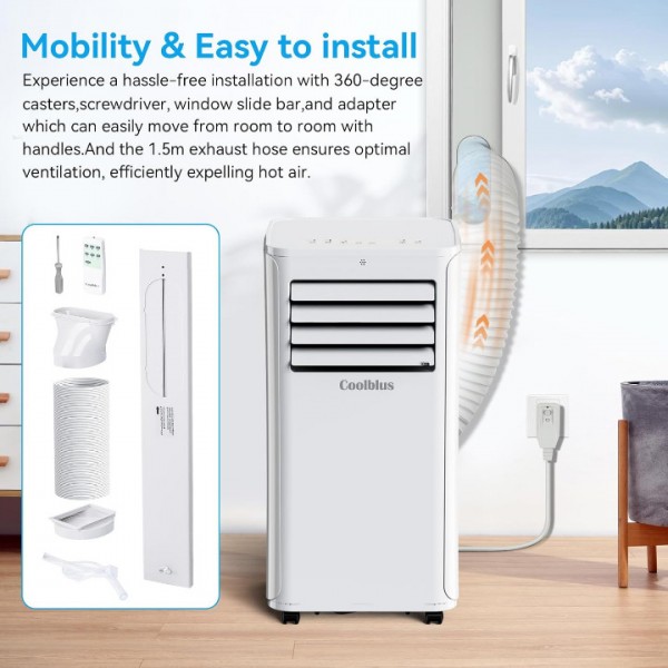 Coolblus portable air conditioner,12000 BTU portable ac unit up to 550 Sq,3 IN 1 with Remote Control,White