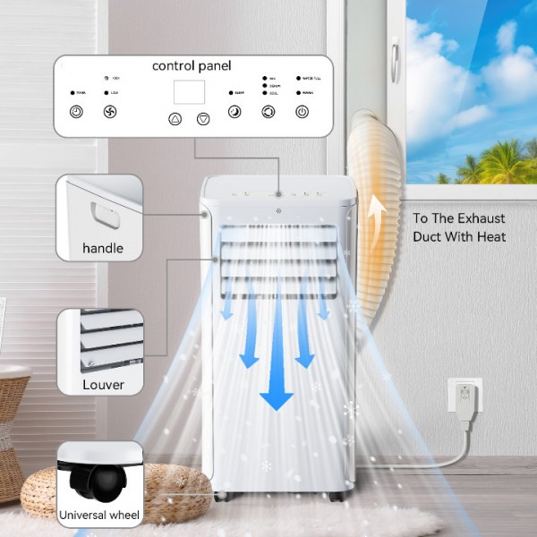 Coolblus portable air conditioner,12000 BTU portable ac unit up to 550 Sq,3 IN 1 with Remote Control,White